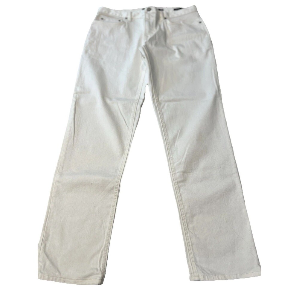 Banana Republic Rapid Movement Jeans Mens 32x30 White Tapered Stretch Denin